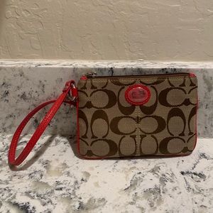 Coach Logo Wristlet Purse